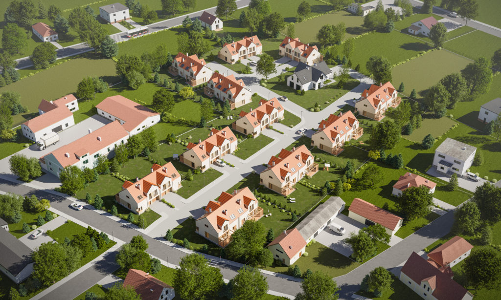 Wizualizacja osiedla domów bliźniaczych pod Wrocławiem - Tyniecki Zakątek - Bartson