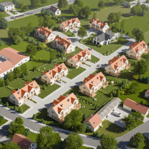 Wizualizacja osiedla domów bliźniaczych pod Wrocławiem - Tyniecki Zakątek - Bartson