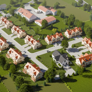 Wizualizacja osiedla domów bliźniaczych pod Wrocławiem - Tyniecki Zakątek - Bartson