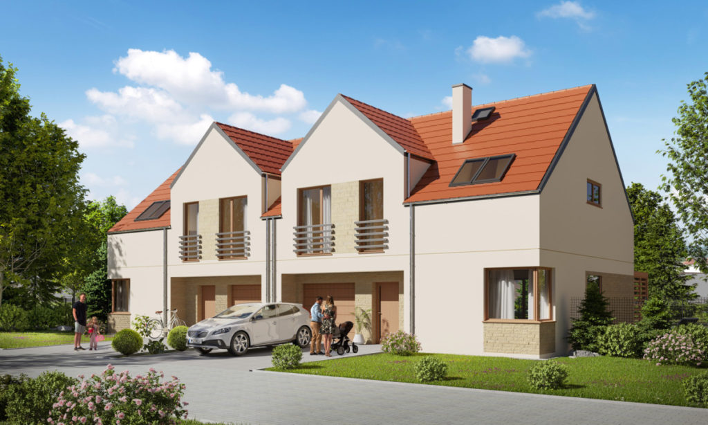 Wizualizacja osiedla domów bliźniaczych pod Wrocławiem - Tyniecki Zakątek - Bartson