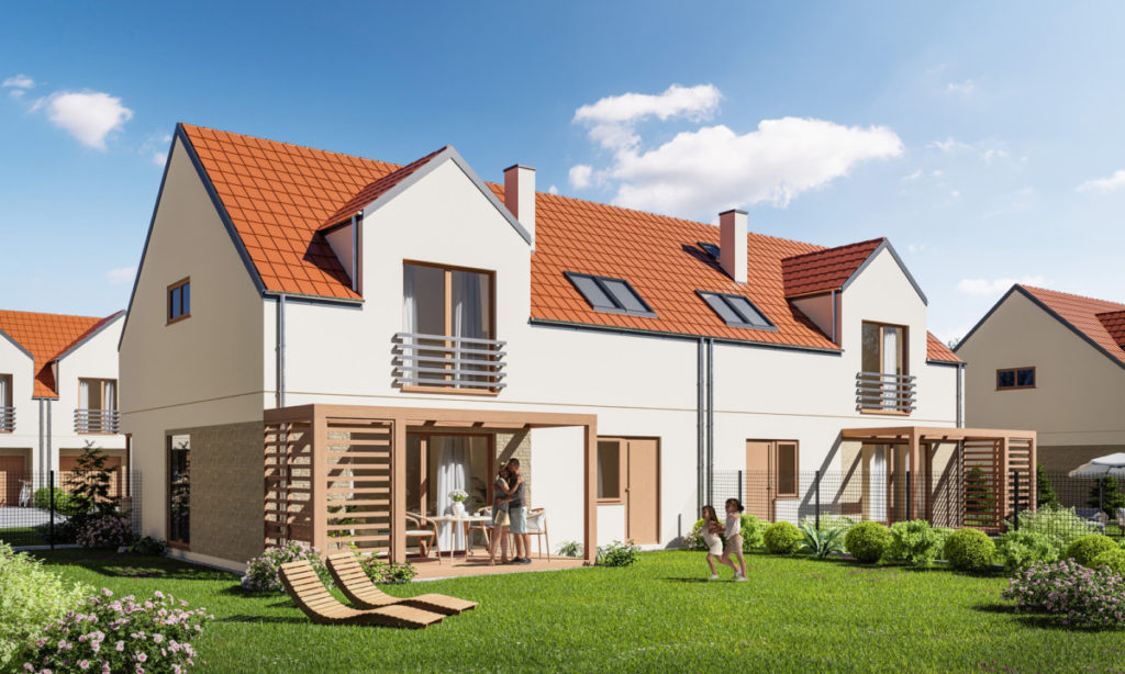 Wizualizacja osiedla domów bliźniaczych pod Wrocławiem - Tyniecki Zakątek - Bartson