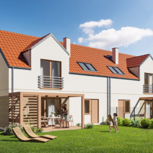 Wizualizacja osiedla domów bliźniaczych pod Wrocławiem - Tyniecki Zakątek - Bartson