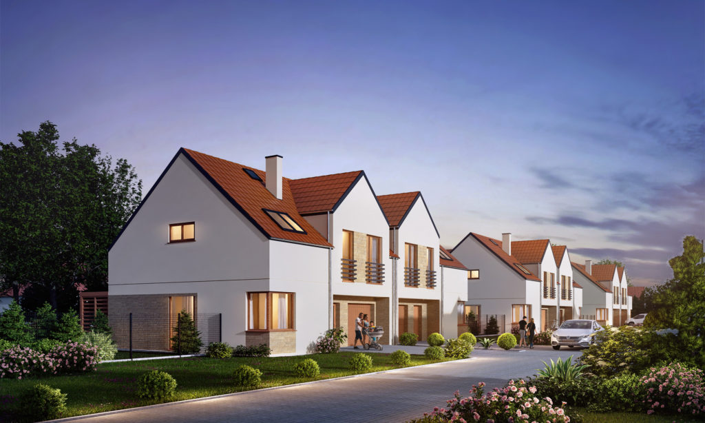 Wizualizacja osiedla domów bliźniaczych pod Wrocławiem - Tyniecki Zakątek - Bartson